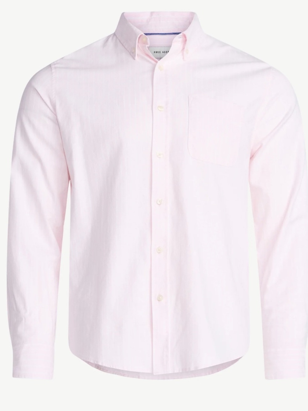 Free Assembly Men's Button Front Oxford Shirt with Long Sleeves